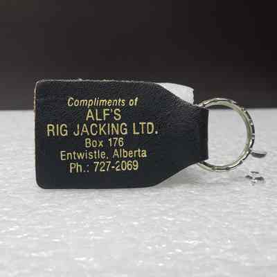 [Keychain] Alf's Rig Jacking Ltd., Leather Fob, Black Gold