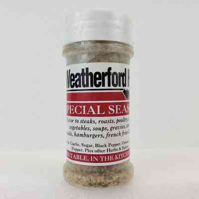 [Food Product] Weatherford Homco, Special Seasoning, Plastic Clear White