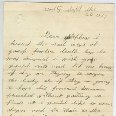 Letter from Phebe to Edgar Dick -- Sep 1883