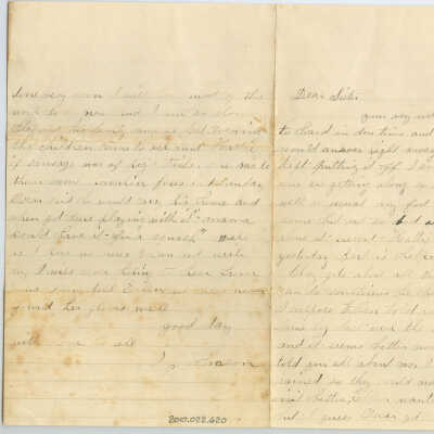 Correspondence to Mrs. Agnes L. Fowler from P.J. Johnson -- Oct 1900