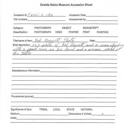 P2001.003.186 accession sheet