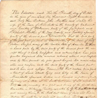 John Marthers and Delia and Eliphalet Marthers Deed -- Oct 1843