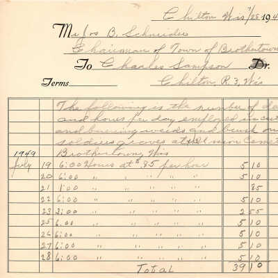 Mr. Jos B Schneider to Charles Sampson Timesheet