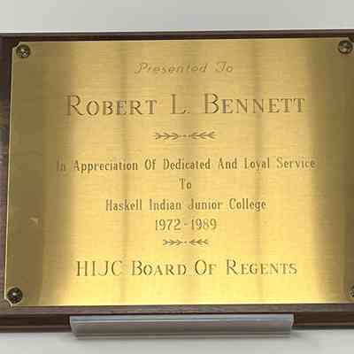 Robert "Bob" Bennett Plaque