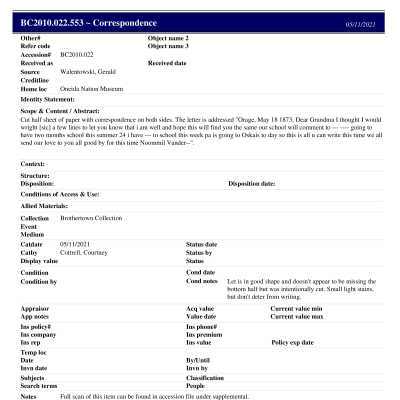 BC2010.022.553 PP: Past Perfect Summary from 2021