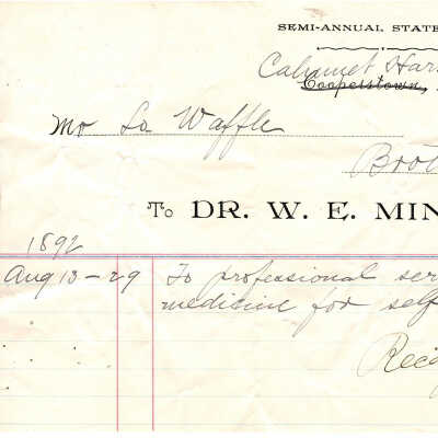 Mr. L Waffle to Dr. W.E. Minahan