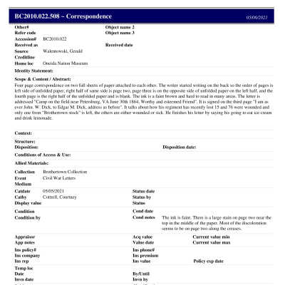 BC2010.022.508 PP: Past Perfect Summary from 2021