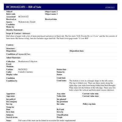 BC2010.022.851 PP: Past Perfect Summary from 2021