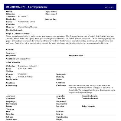 BC2010.022.473 PP: Past Perfect Summary from 2021