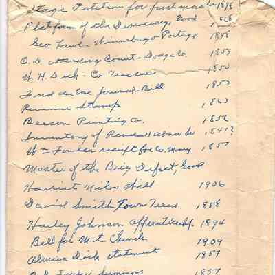 List of Events and Dates (Not Chronological) -- Disk 2