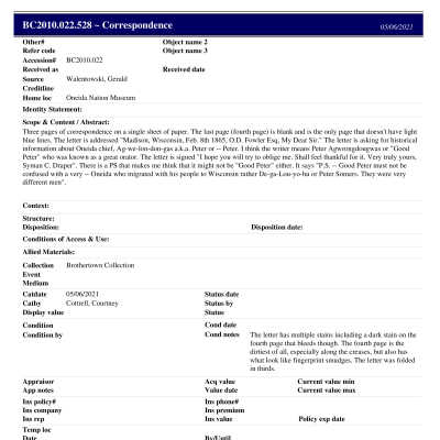 BC2010.022.528 PP: Past Perfect Summary from 2021