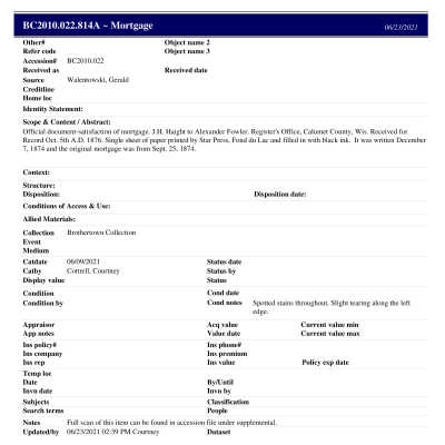 BC2010.022.814A PP: Past Perfect Summary from 2021