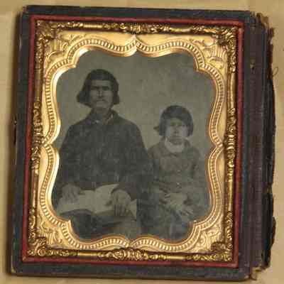 Tintype of Lorenzo and Jacob Fowler