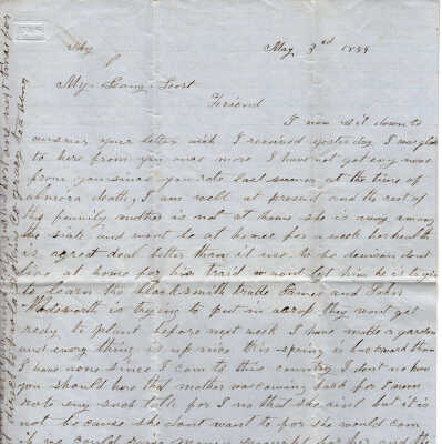 Correspondence to "My Long Lost Friend" -- May 1859