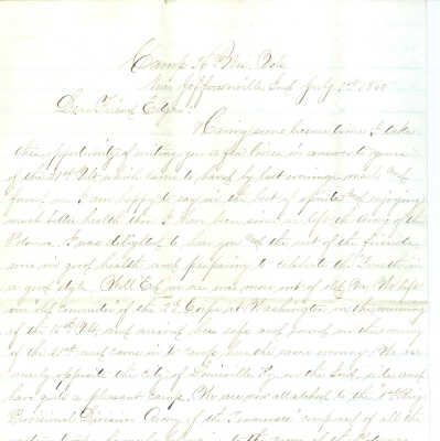 Correspondence to Edgar Dick from John W. Dick -- Jul 1865