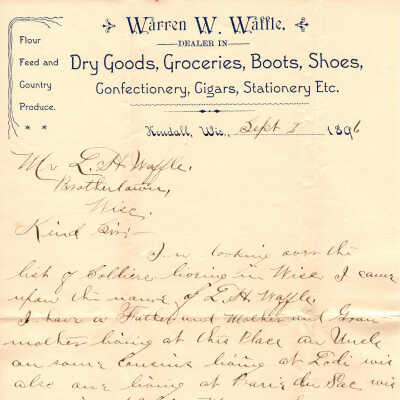 Waffle Correspondences -- Sept 2, 1896