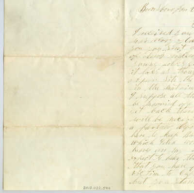 Correspondence to Edgar from Josiah Prossen -- Jan 1867
