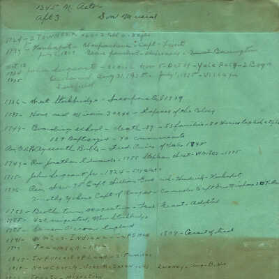 Envelope to Otto E. Heller with List of Dates