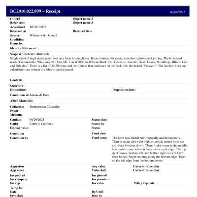 BC2010.022.899 PP: Past Perfect Summary from 2021