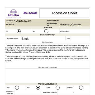 BC.2010.022.314 Accession