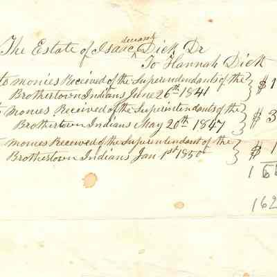 The Estate of Isaac Dick Dr. to Hannah Dick