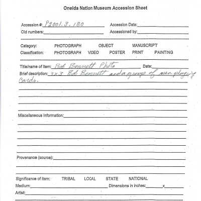 P2001.003.180 accession sheet