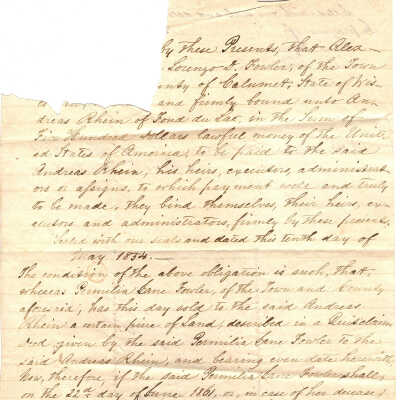 Alexander Fowler and Lorenzo Fowler to Andreas Rhien -- May 1854