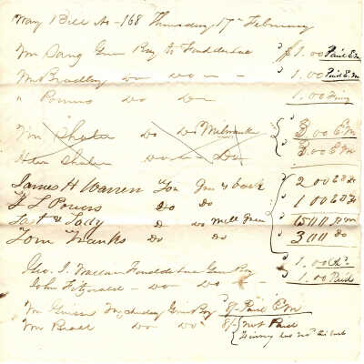 Way Bill Feb 17, 1848