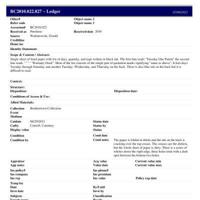 BC2010.022.827 PP: Past Perfect Summary from 2021