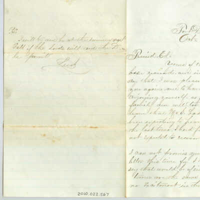 Correspondence to E. M. Dick from L. C. Dick -- Oct 1875