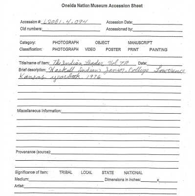 A2001.004.094 accession sheet
