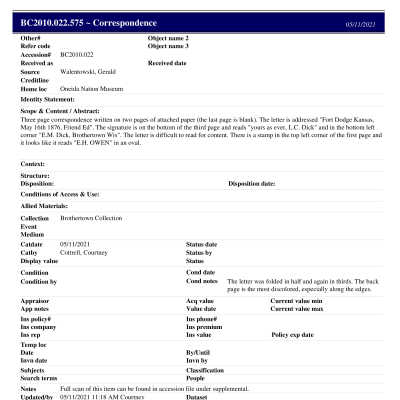 BC2010.022.575 PP: Past Perfect Summary from 2021