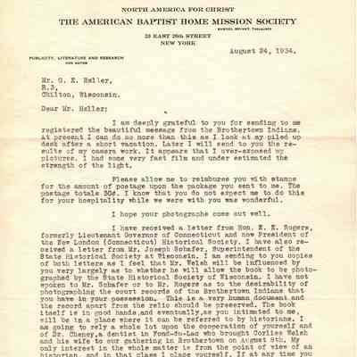 Correspondence from Coe Hayne to O.E. Heller