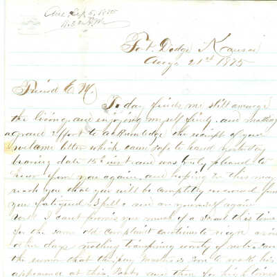 Correspondence to E. M . Dick from Leesh -- Aug 1875