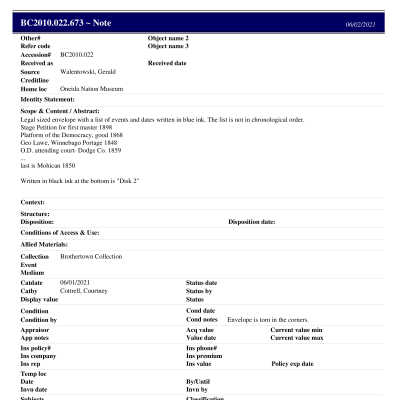 BC2010.022.673 PP: Past Perfect Summary from 2021