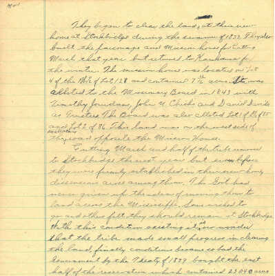 Handwritten History of Stockbridge