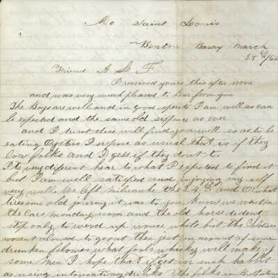 Correspondence to A. S. F. -- Mar 1862