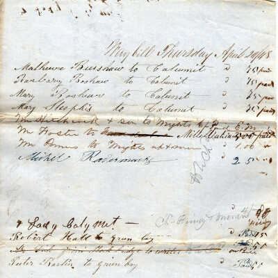 Way Bill April 20, 1848
