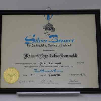 Robert "Bob" Bennett Certificate