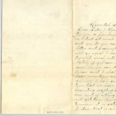 Correspondence from James S. Fowler to sister -- Aug 1880