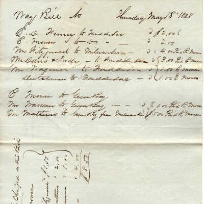 Way Bill May 18, 1848