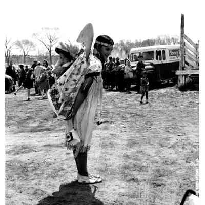 Woman wearing cradleboard