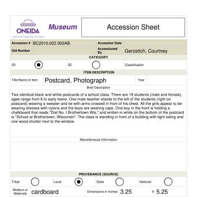 BC2010.022.002AB accession sheet