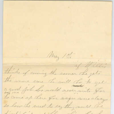 Correspondence from J. Johnson -- May 1920