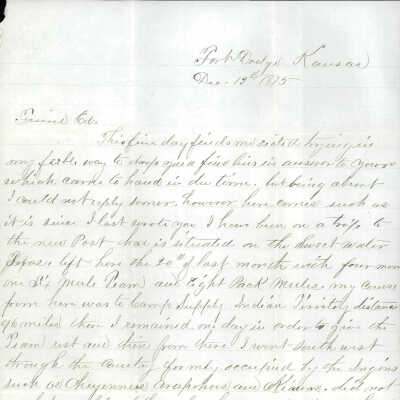 Correspondence to E. M. Dick from L. Dick -- Dec 1875