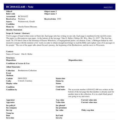 BC2010.022.648 PP: Past Perfect Summary from 2021