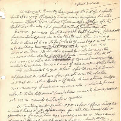 Handwritten Notes 21 Pages -- April 1940