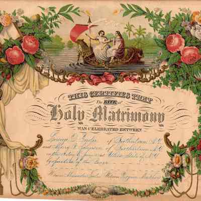 Lorenzo D. Fowler and Mary V. Johnson Marriage Certificate -- June 1834