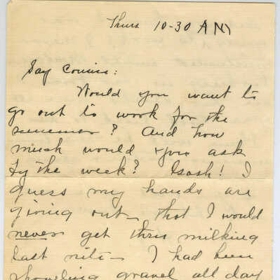 Correspondence to Mrs. A. L. Fowler from H. Johnson
