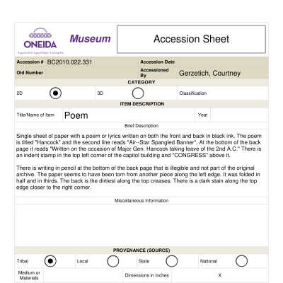 BC.2010.022.331 Accession